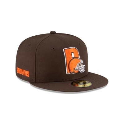 Cleveland Browns Gorra | New Era NFL Logo Mix 59fifty Fitted Cap Mexico - Marrom